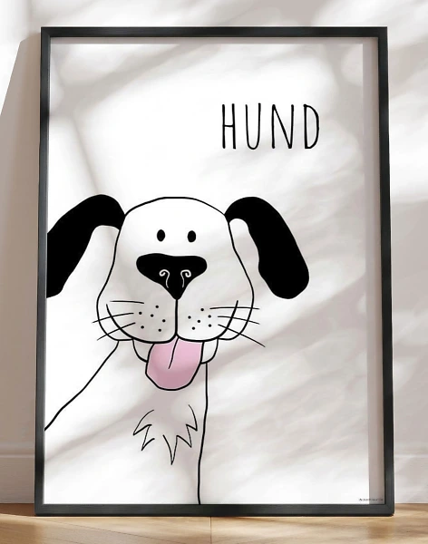 Enkel børneplakat med hund