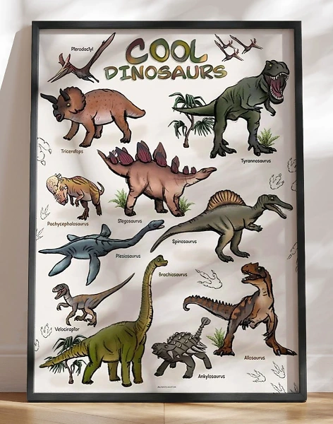 Dinosaurplakat til børn