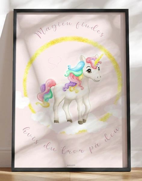 Plakat med enhjørning