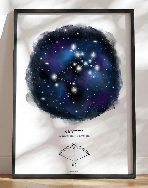 Plakat med stjernebillede skytten