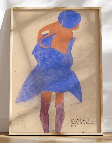 Egon Schiele - Standing Girl, Back View
