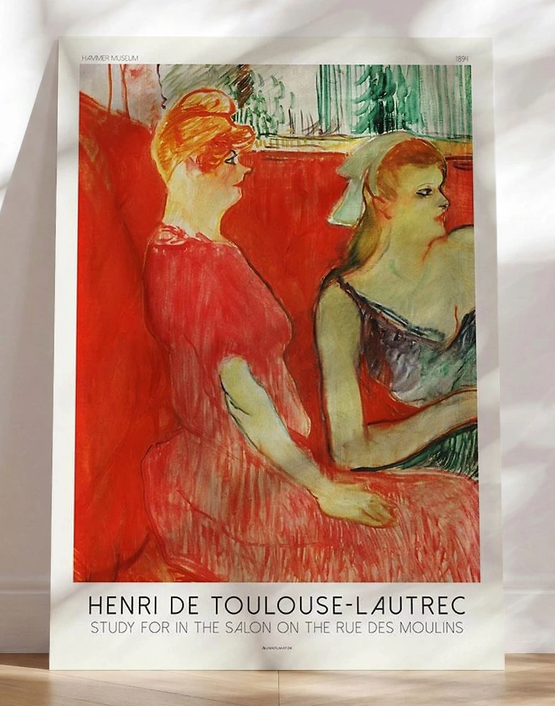 Henri de Toulouse-Lautrecs maleri plakat - Study for In the Salon on the Rue des Moulins