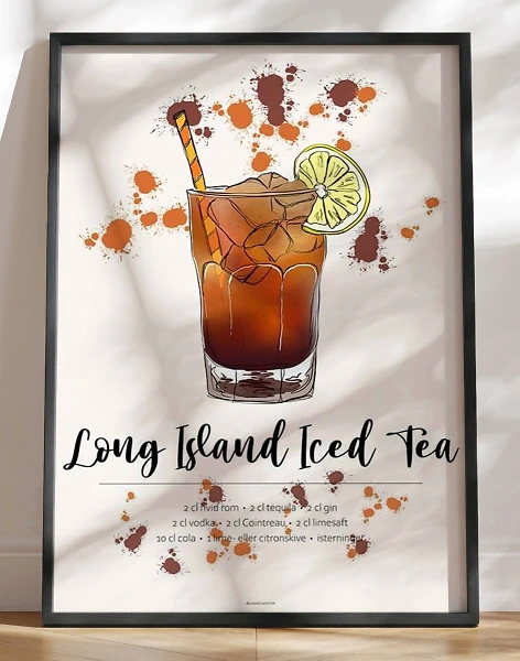 Long Island Iced Tea opskrift plakat