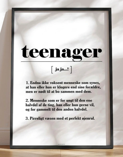 Definitionsplakat - teenager