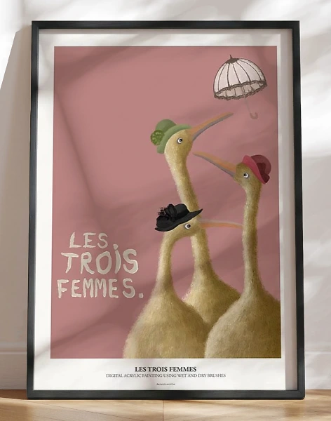 Kunstplakat - Les trois femmes