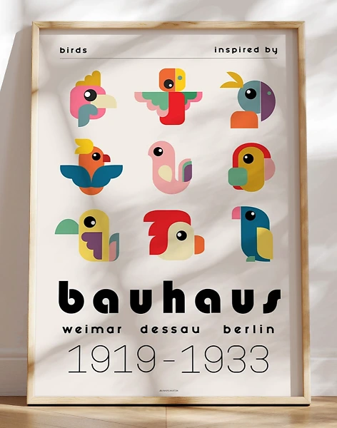 Bauhaus plakat - Birds inspired by Bauhaus
