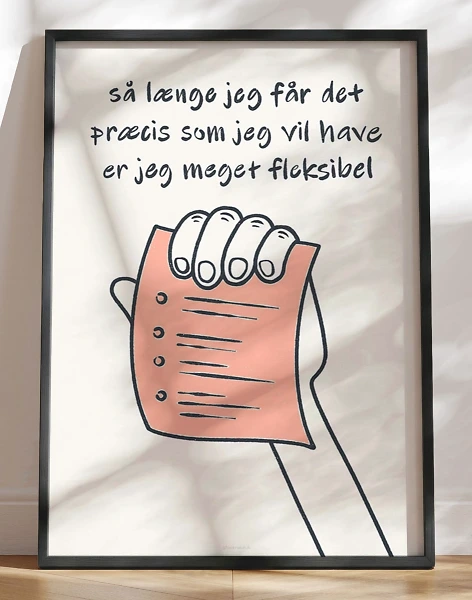 Sjov plakat med tekst - Meget fleksibel