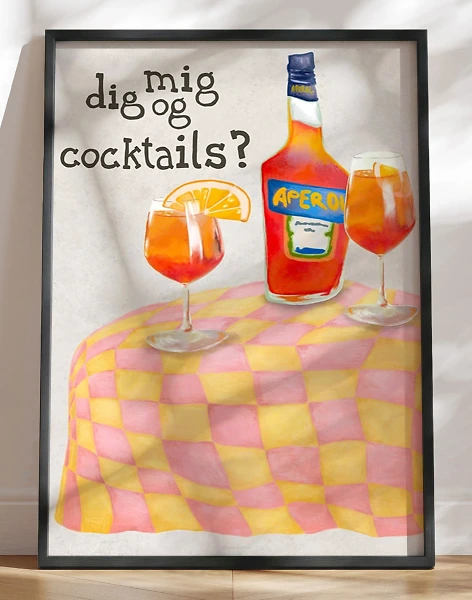 Plakat - Dig, mig og cocktails?