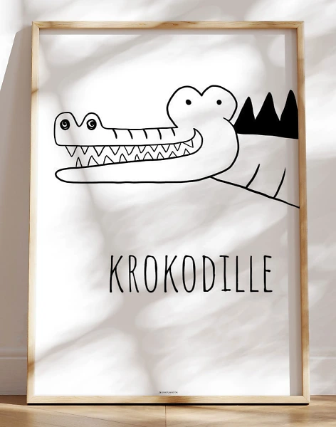 Enkel børneplakat med krokodille