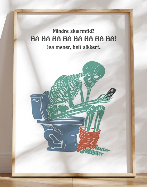 Plakat til toilettet - Skærmtid