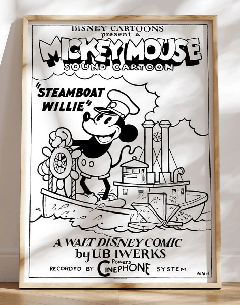 Mickey Mouse plakat - Steamboat Willie, 1928