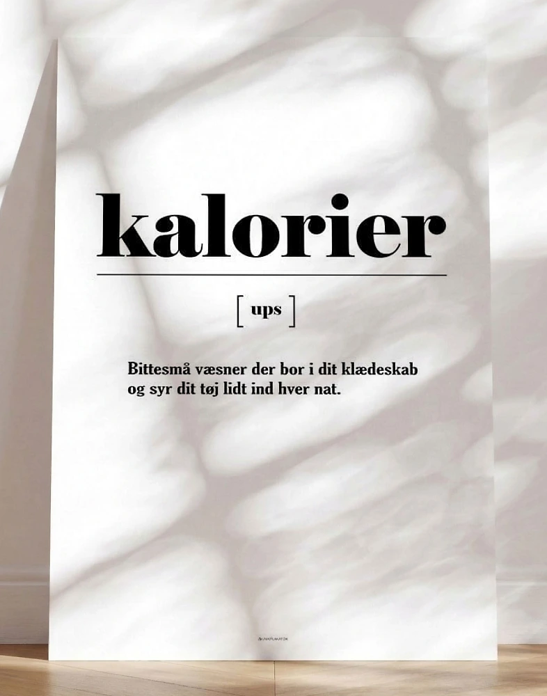 Plakat med definition af kalorier
