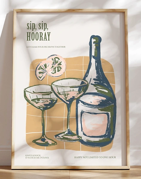 Vinplakat - Sip, sip, hooray