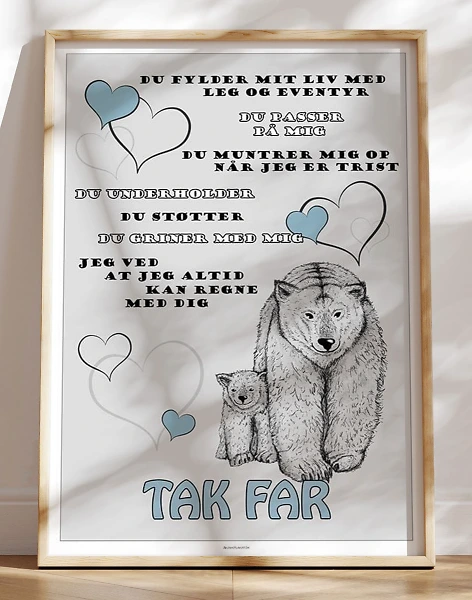 Fars dag plakat med bjørne