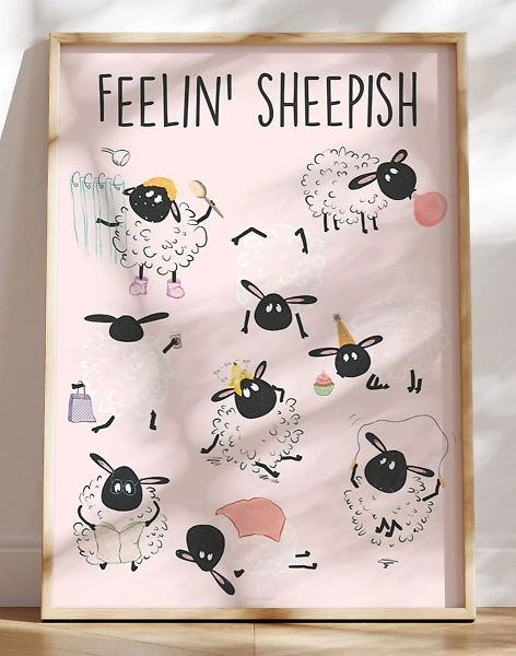 Plakat med får - Feelin' sheepish