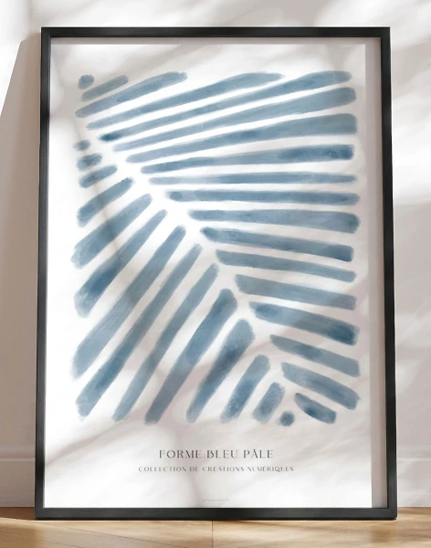 Lys blå kunstplakat - Forme bleu pâle