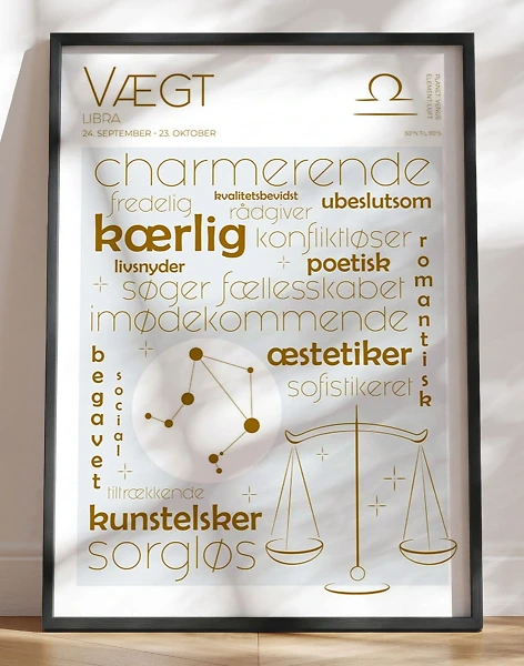 Plakat stjernetegn vægt