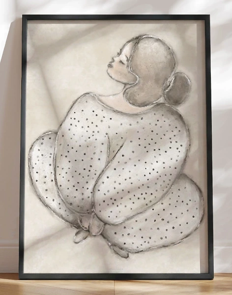 Dottet girl - art poster