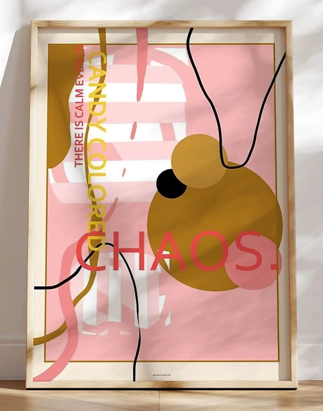 Farverig kunstplakat - Candy colored chaos