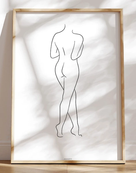 Line art - Woman standing plakat