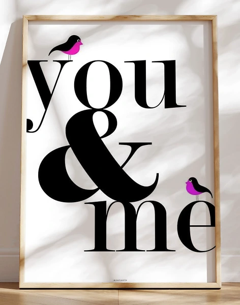 You and Me plakat med fugle
