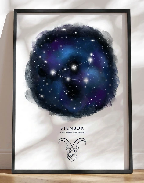Plakat med stjernebillede stenbukken