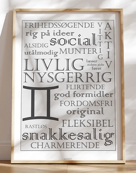 Stjernetegnplakat tvilling karaktertræk