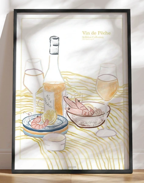 Stilleben plakat - Vin de Pêche