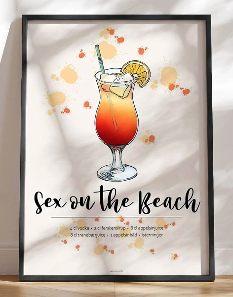 Sex on the Beach opskrift plakat