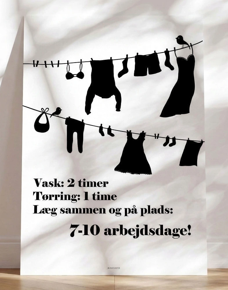 Vaskeplakat med vasketøj