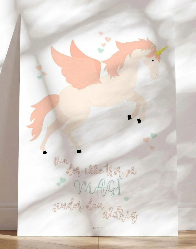 Børneplakat med enhjørning
