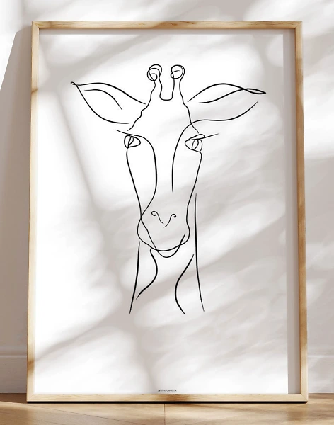 Stregtegning - Plakat med giraf
