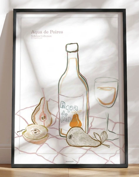 Stilleben kunstplakat - Aqua de Poires