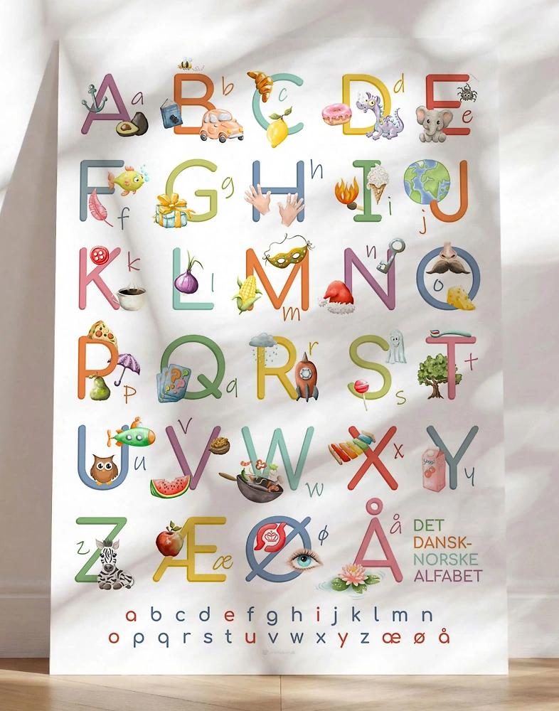ABC plakat - Plakat med bogstaver og illustrationer