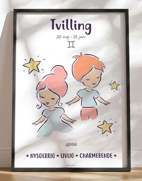 Stjernetegn plakat tvilling