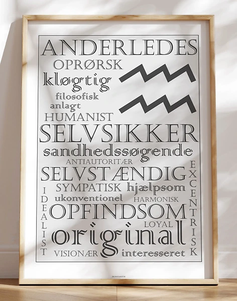 Stjernetegnplakat vandmand karaktertræk