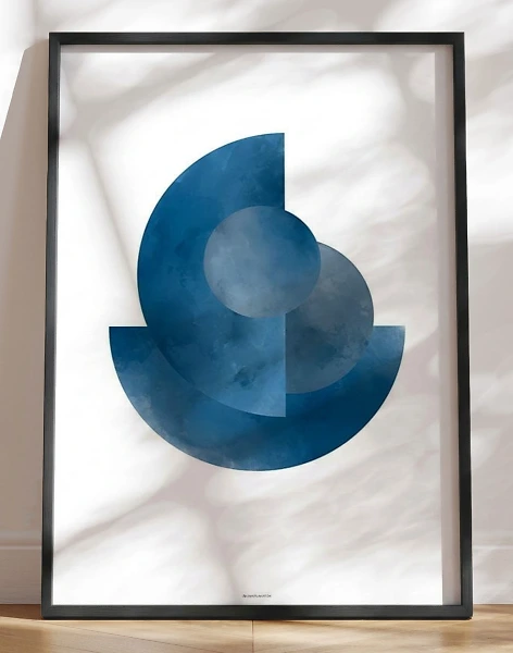 Blue Hemispheres - grafisk plakat