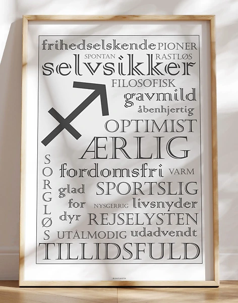 Stjernetegnplakat skytte karaktertræk