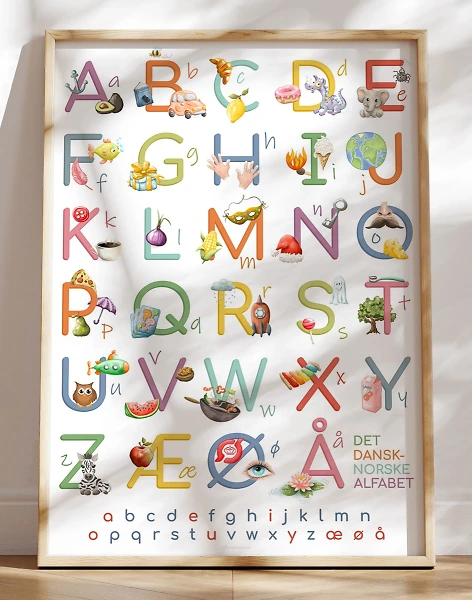 ABC plakat - Plakat med bogstaver og illustrationer