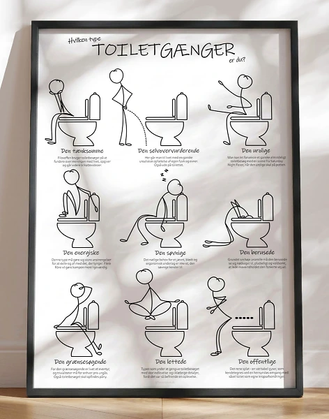 Toilethumor plakat - Hvilken toiletgænger er du?