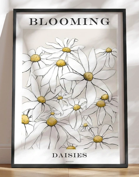 Kunstplakat - Blomstrende margueritter