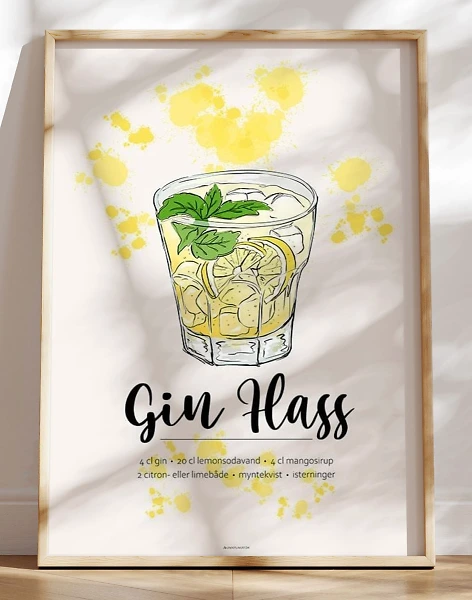 Gin Hass opskrift plakat
