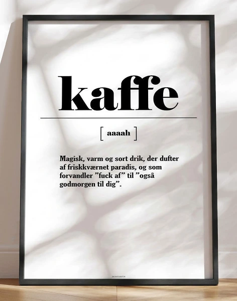 Kaffeplakat - sjov definition af kaffe