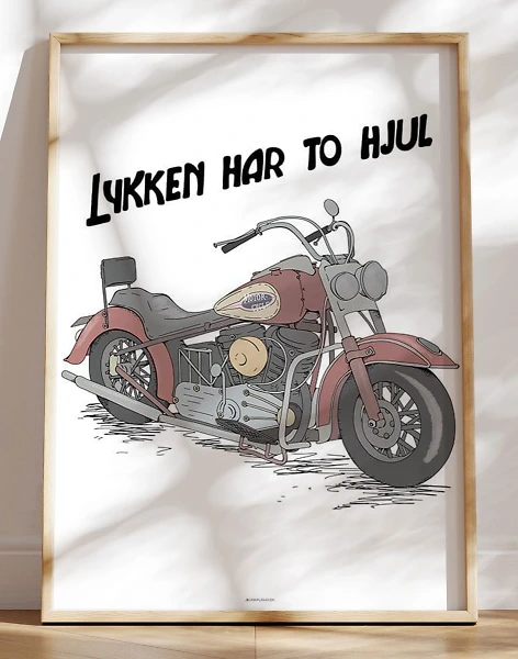 Motorcykelplakat - rød motorcykel