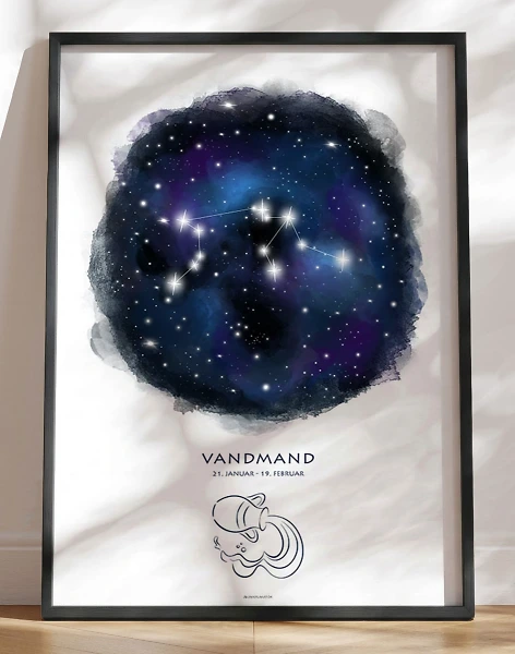 Plakat med stjernebillede vandmanden