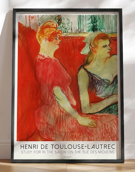 Henri de Toulouse-Lautrec plakat - Study for In the Salon on the Rue des Moulins