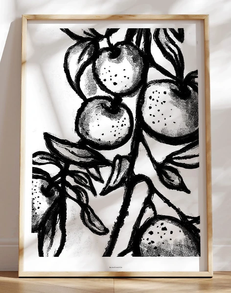 Sort-hvid plakat med appelsingren