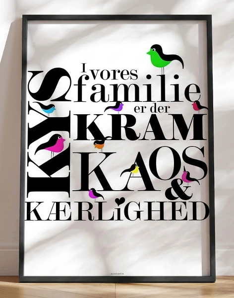 Kys kram kaos - Birds plakat