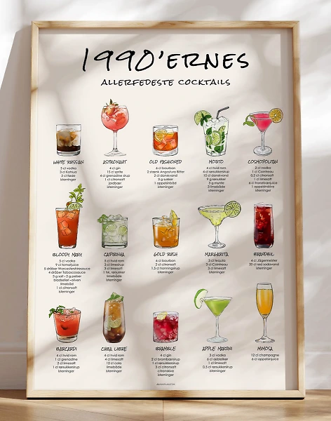 De bedste cocktails fra 1990'erne - 15 90'er drinks til væggen bag din bar