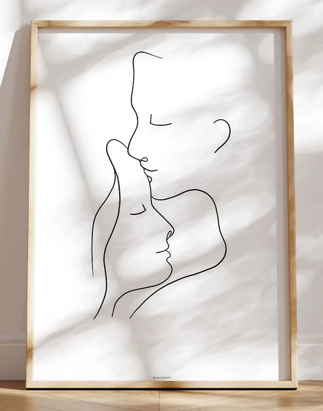One line drawing - Caress plakat